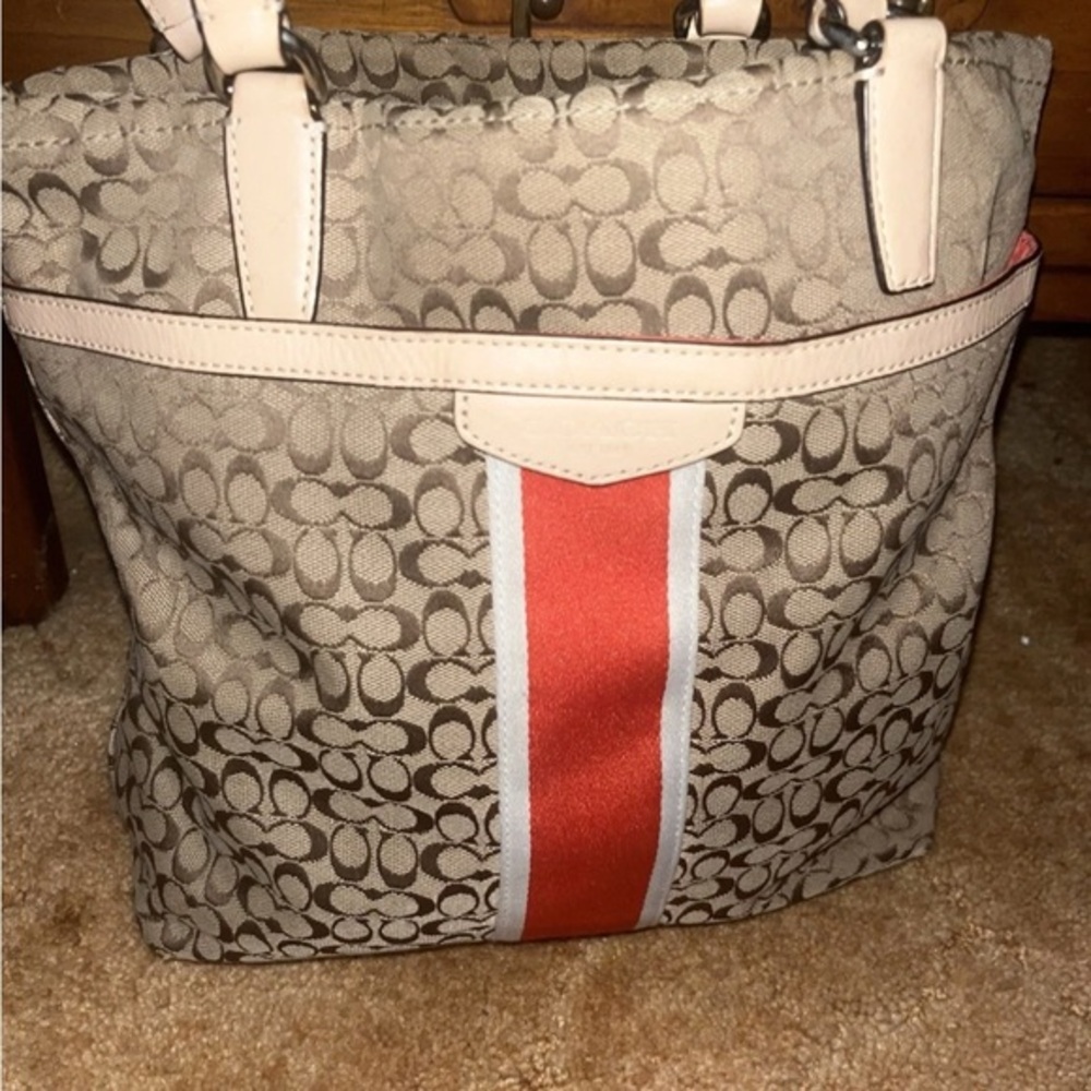 Coach Signature Stripe Tote